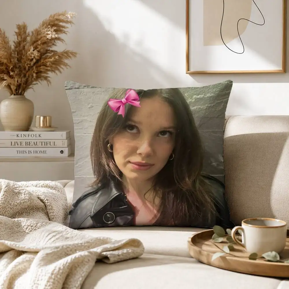 Фото Наволочка Millie Bobby Brown для дивана, гостиной, домашнего офиса, декоративный защитный чехол №4