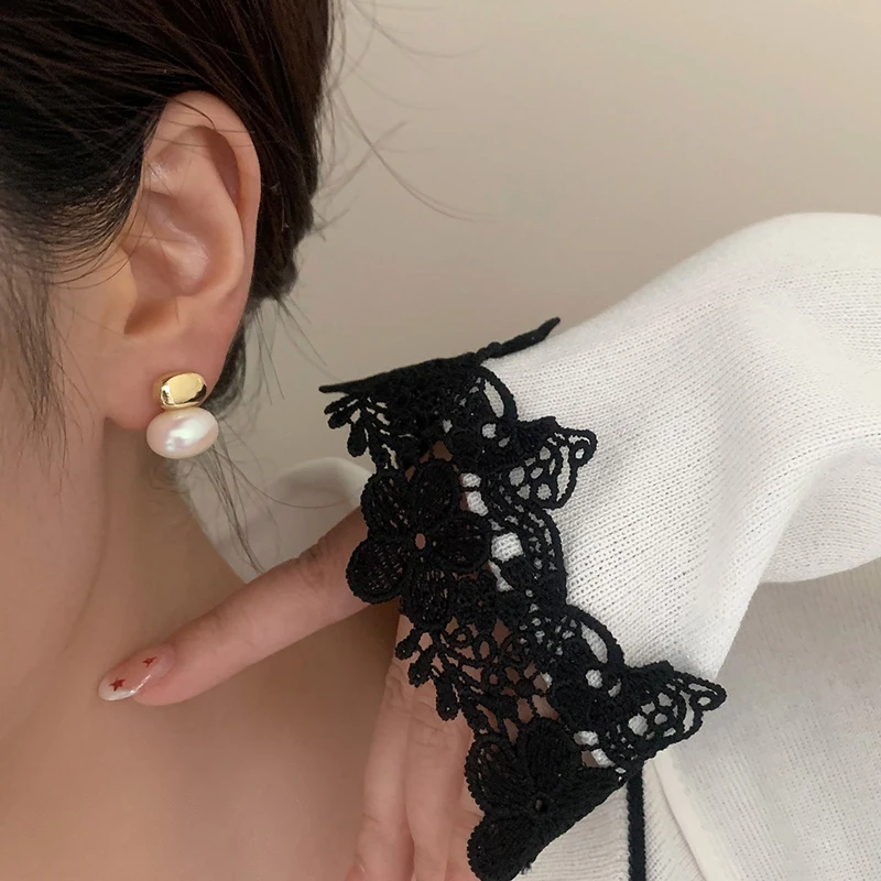 Серьги-гвоздики женские из серебра 925 пробы с жемчугом