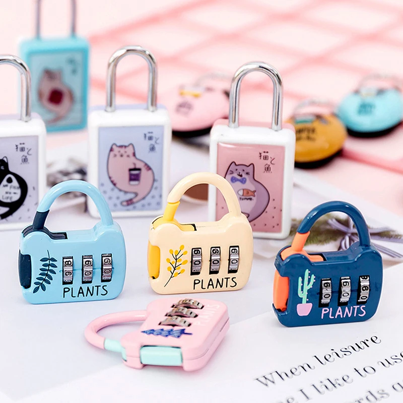 

1Pc Code Number Lock Anti-theft Strength Accurate Bag Series Cat Series Pig Series Mini Luggage Suitcase Number Password Lock