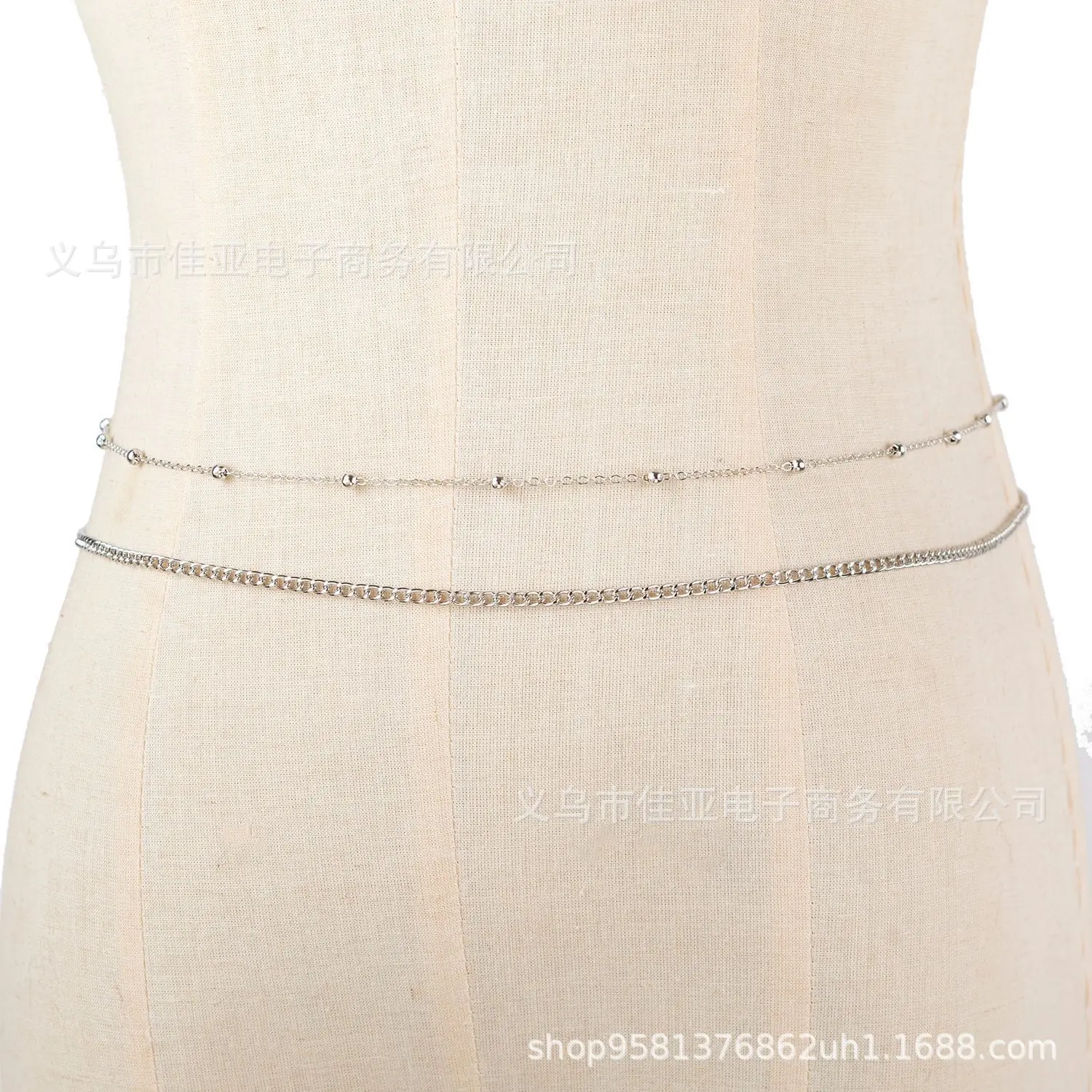 Модная Двухъярусная Цепочка На Живот Для Женщин Металлический Пляжный Бикини В