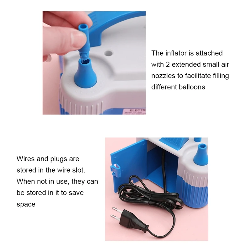 Электрический насос для надувания воздушных шаров с двумя отверстиями