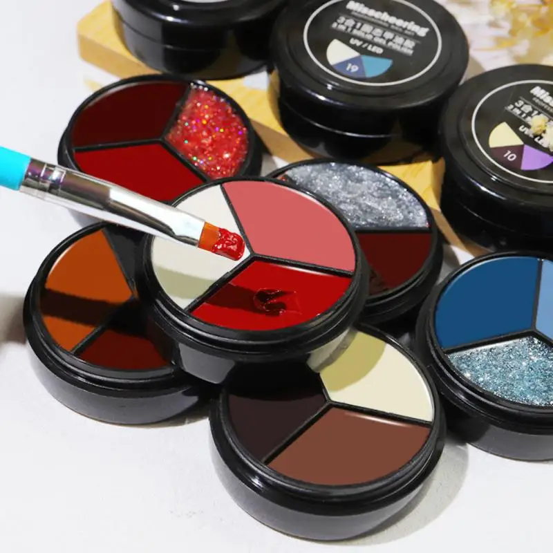 3 в 1 твердый гель для ногтей японский наполняющий крем окрашенный отмачиваемый