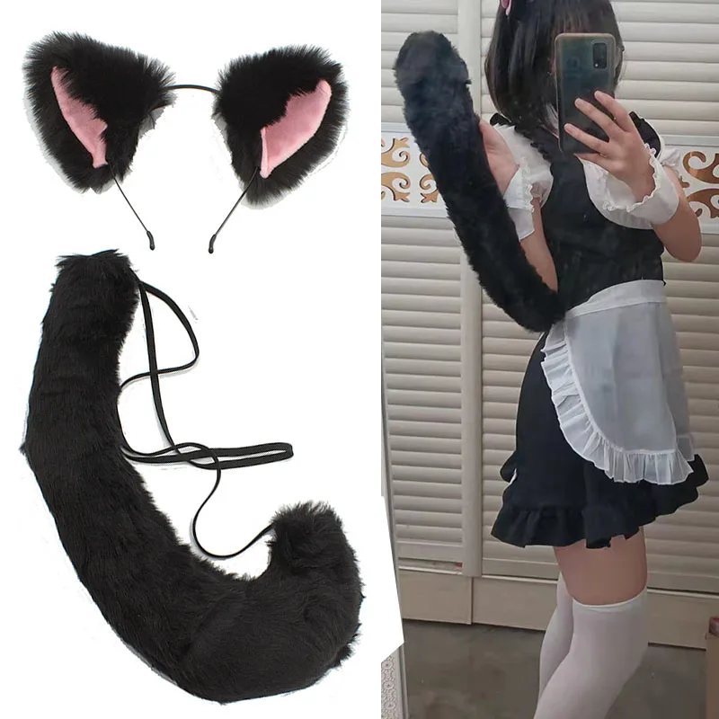 

Аксессуары в стиле "Лолита", "кошачий хвост", милые плюшевые аксессуары, лисий хвост, реквизит для представлений, вечерние maid