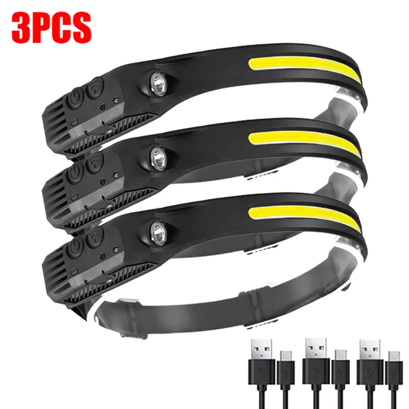 

Налобный фонарь супер-чеez USB, 6 режимов, 1-10 шт.