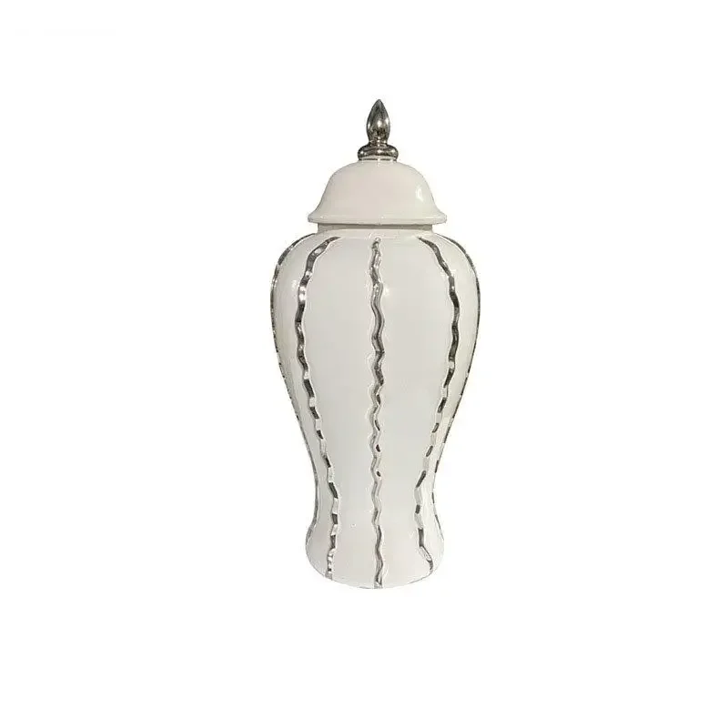 Керамические горшки для хранения разных размеров с серебряным покрытием