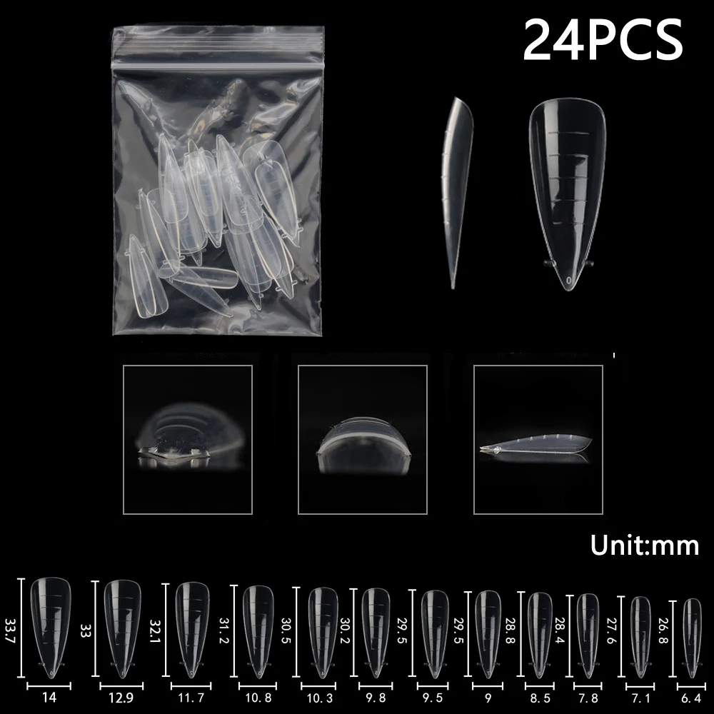 Extension False Nail Tips Acrylic Fake Finger UV Gel Polish Quick Building Mold Sculpted Full Cover Manicures Tool Set |
