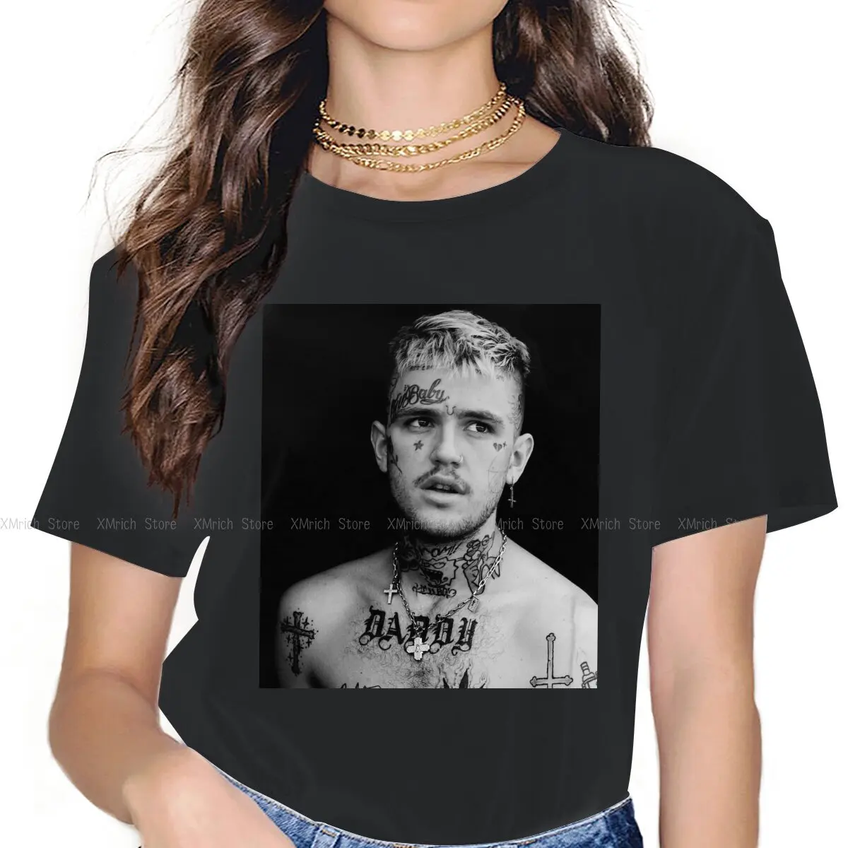

Rising Star Dies Aged Women Tshirts Lil Peep Hellboy Grunge Vintage Female Clothing Cotton Graphic Tops