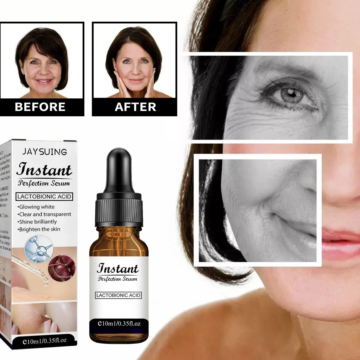 

10ml Nursing Solution Hydrates Moisturizes Contracts Lightens Wrinkles Brightens Skin Tone Tightens Repairs Soothes Softens
