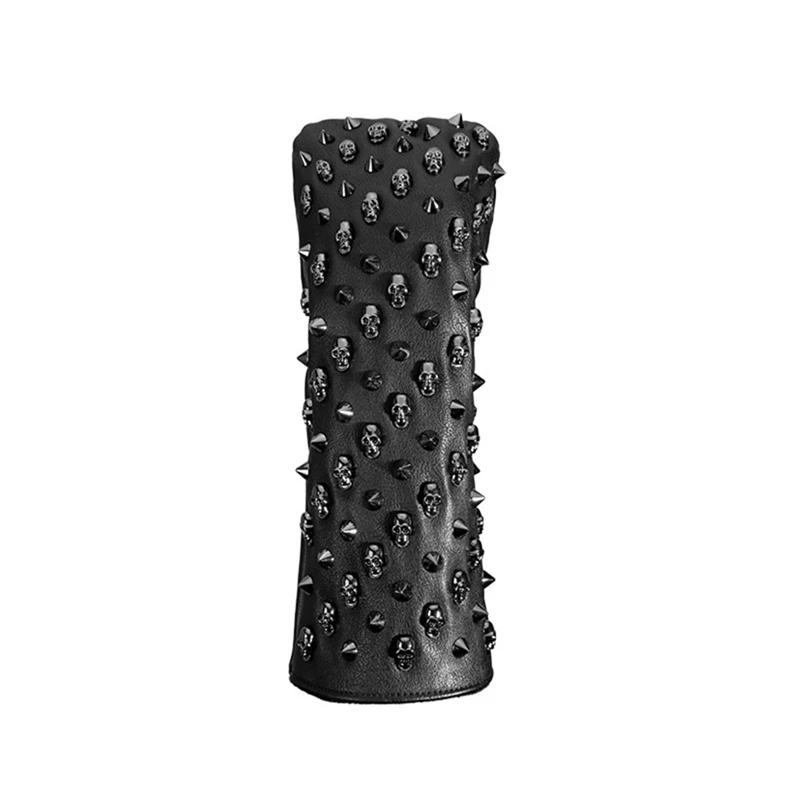

Top!-Golf Club Head Cover Skull Rivet Universal Head Cover Wood Putter Waterproof Protection Ball Head Cover