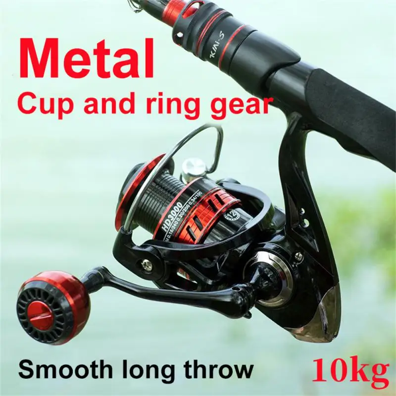 

HB Fishing Reel 500-2000 Max Drag 10kg All Metal Line Cup Fishing Gear Distant Wheel Freshwater Long Throw Spinning Wheel