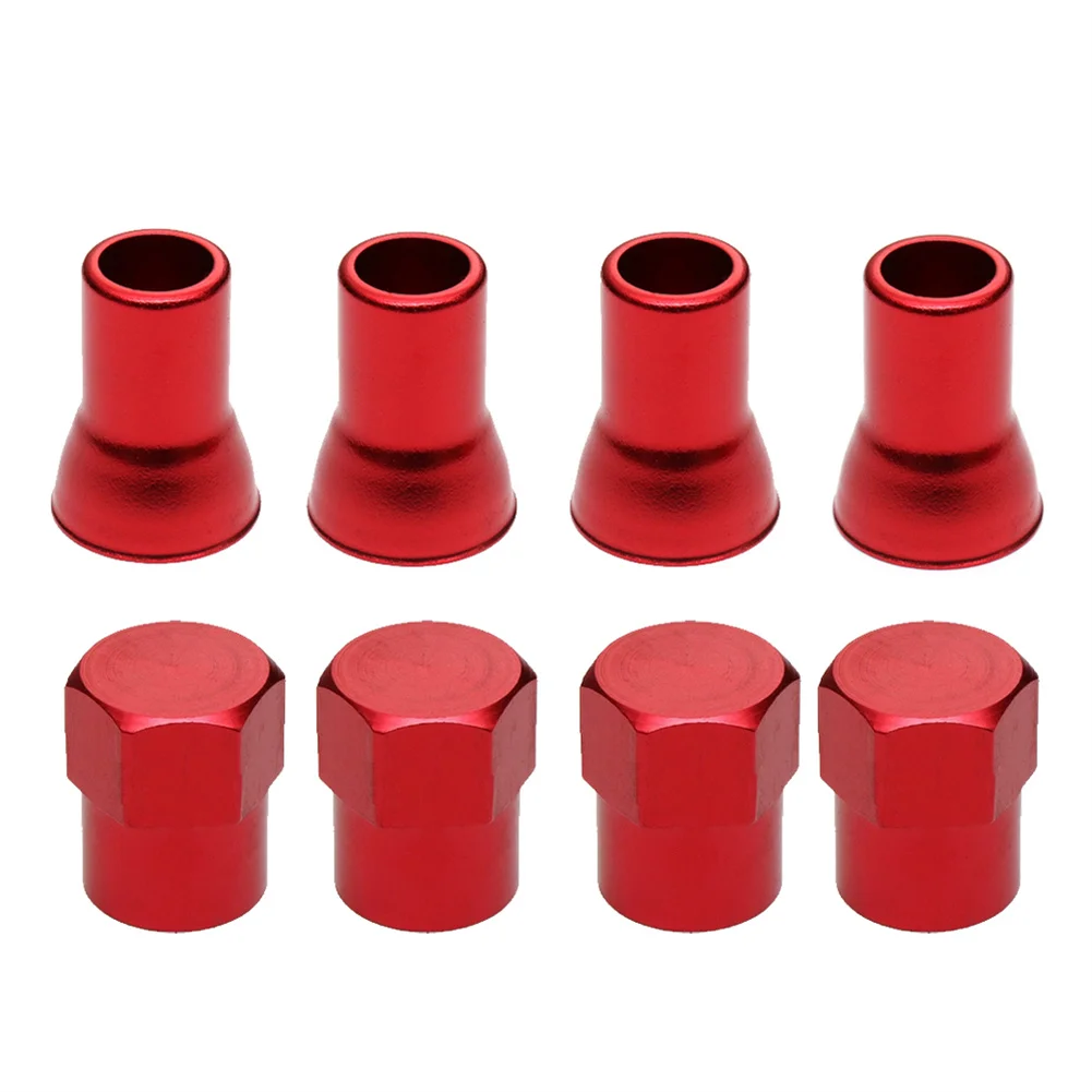 

Accessories Stem Sleeves+Hex Cap Red Spare Air-Valve CAP&Sleeve Cover Aluminum Tire Car Red Aluminium Alloy New Brand