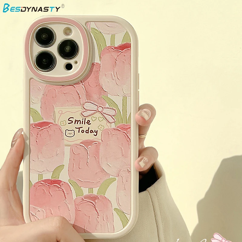 

Чехол для телефона BESD в стиле ретро с изображением улыбки медведя розы для iPhone 14 13 11 12 Pro Max XR Xs Max 7 8 14 Plus