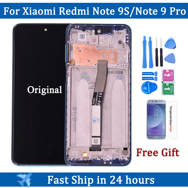 Original Display For Xiaomi Redmi Note 9 Pro LCD Display Touch Digitizer Screen For Redmi Note 9S LCD Screen Replacement