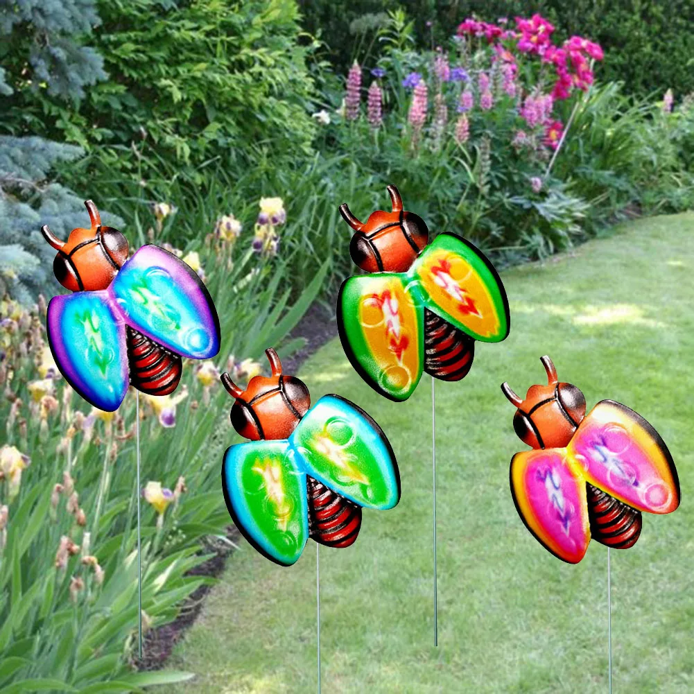 

1pcs Wrought Iron Insect Stakes Art Sculpture Garden Decoration Ornament Wall Art Insects Animals Miniature Decor Wall Hanging
