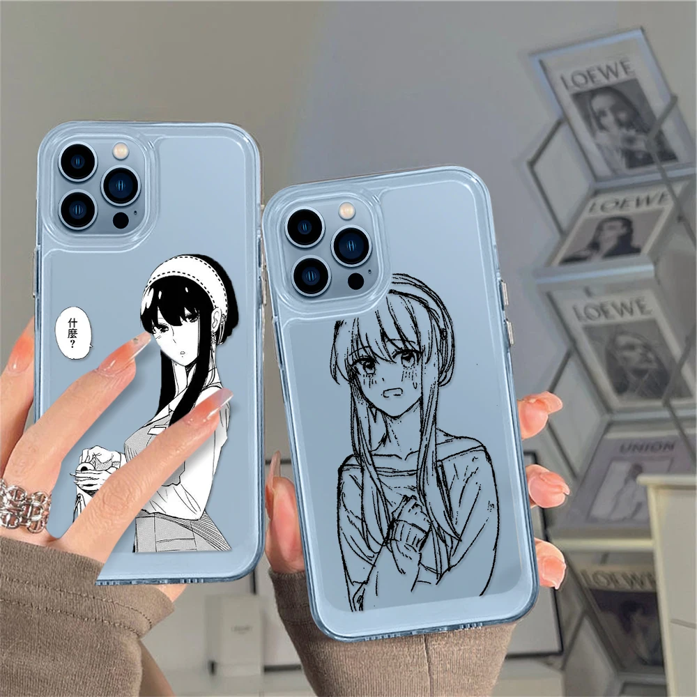 

Clear Case Anime Spy X Family Capa for iPhone 14 13 12 11 Pro Max Mini XS XR X Transparent Shell Cover for iPhone14promax Fundas