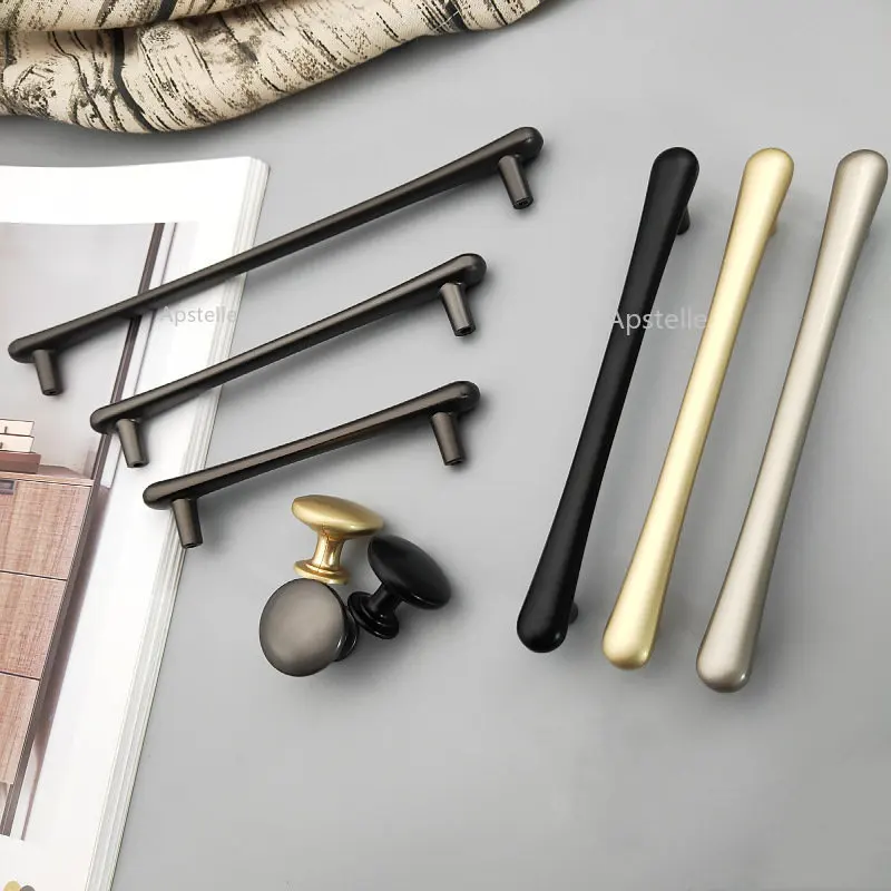 

T Bar Solid Zinc Alloy Handles Furniture Wardrobe Dresser Modern Cupboard Cabinet Drawer Knobs Black/Gold Pulls Hardware