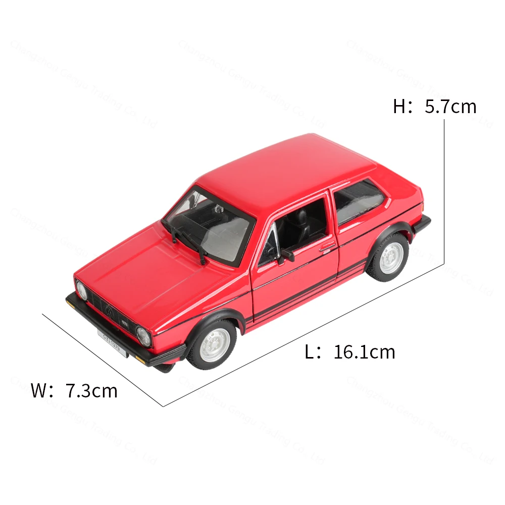 Фото Bburago 1:24 Модель автомобиля Volkswagen Golf Mk1 GTI 1979 года, литая под давлением, коллекционная игрушка, подарок №3