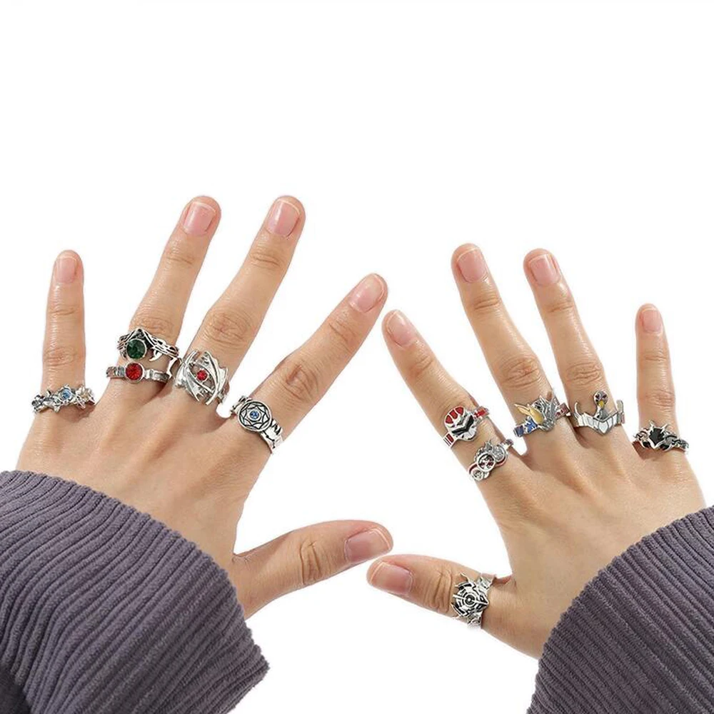

5pcs Fashion Creative Metal Set Rings Jewelry New 2022 Wild Ins for Couples/Men/Girls Birthday Party Gift for Best Friends
