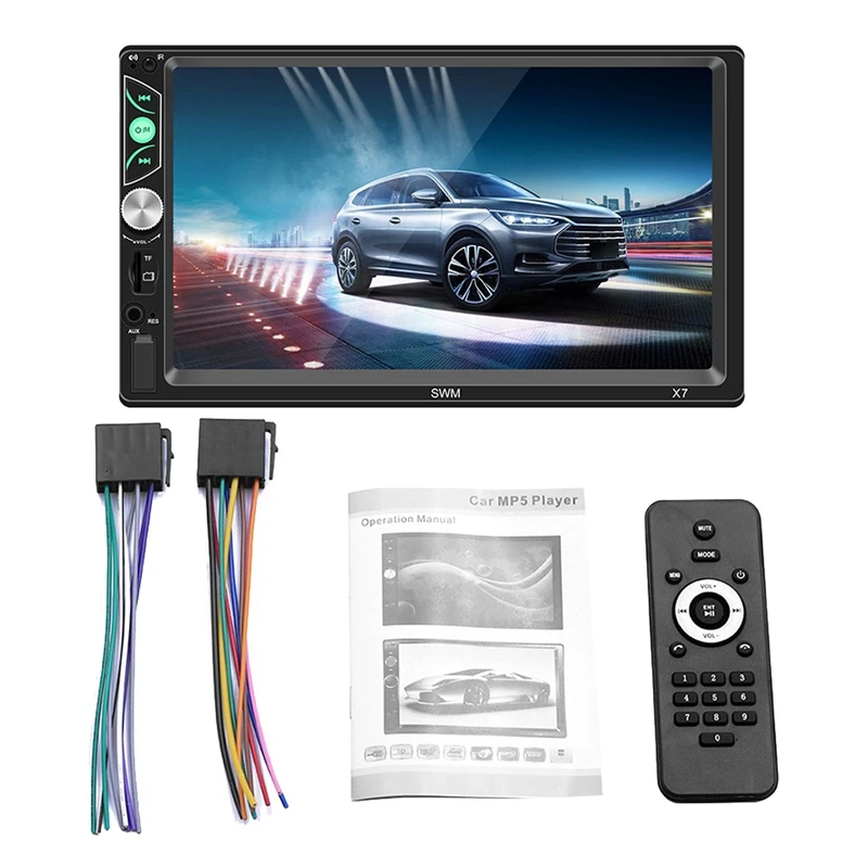 

Car Player 1 Din 7 Inch Car Radio Mirror Link HD Press Screen MP5 Player Bluetooth Radio USB/TF/FM/SD