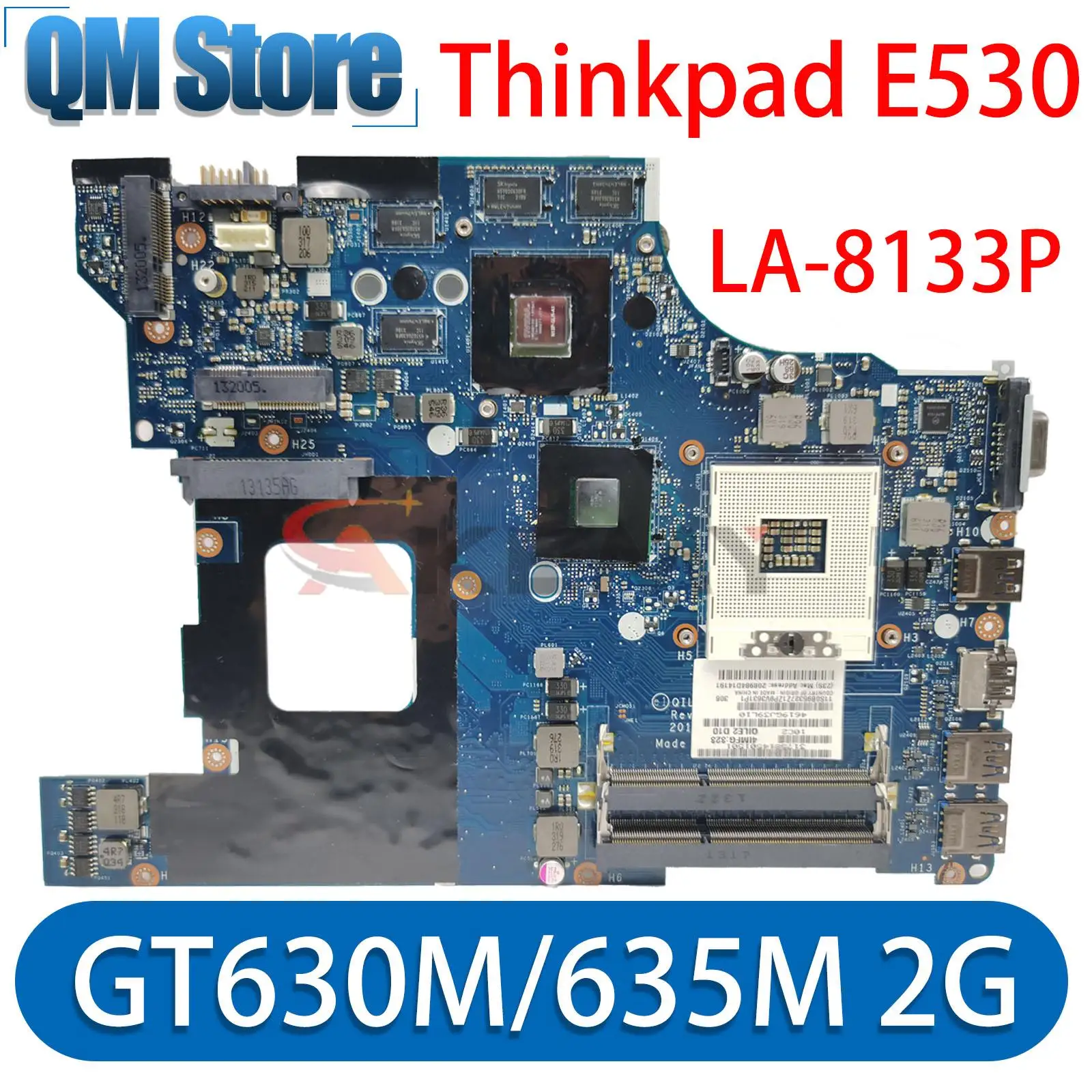 

LA-8133P Mainboard For Lenovo Thinkpad E530 E530C Laptop Motherboard GT630M/635M 2G GPU HM77 DDR3 FRU 04W4016 100% test ok