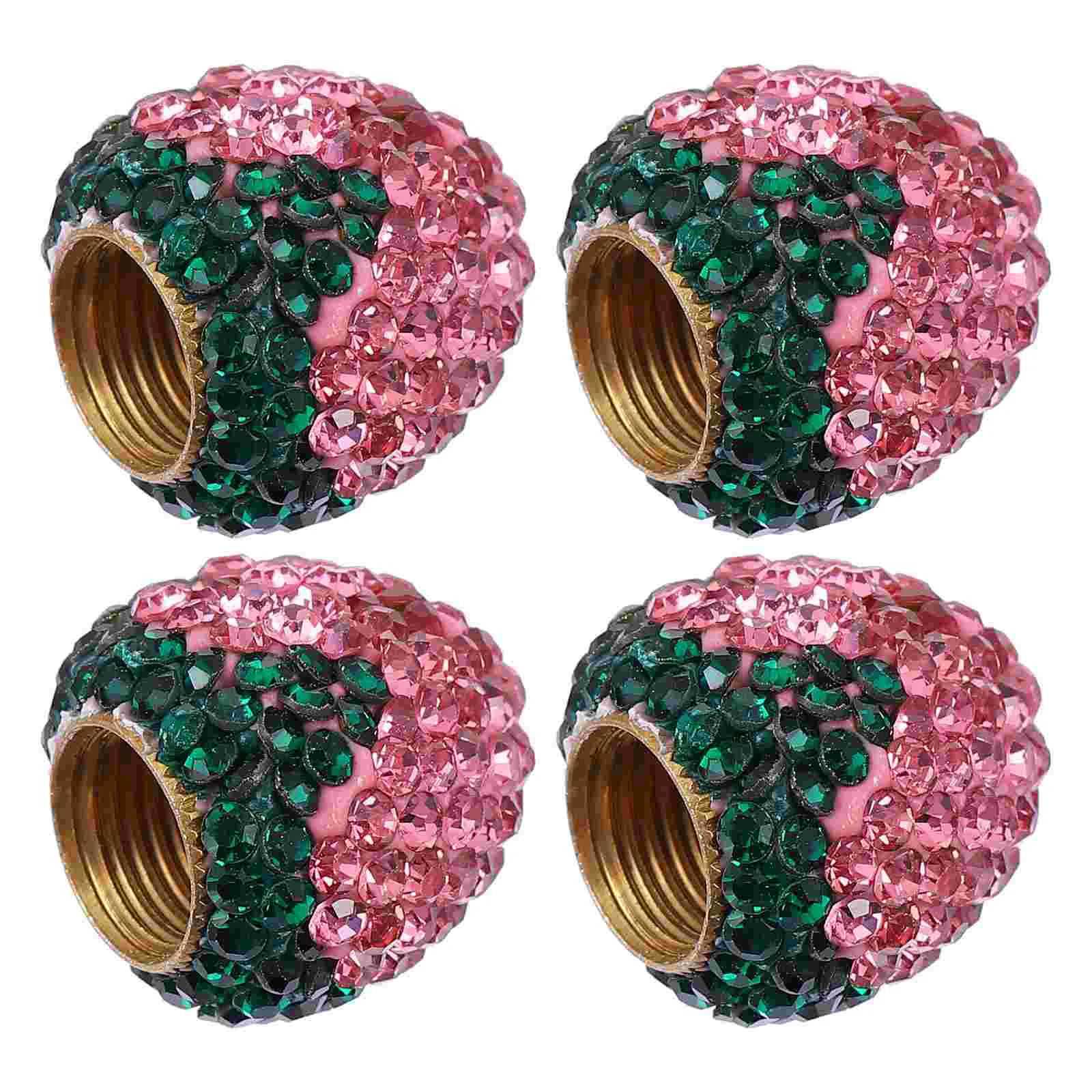 

Car Rhinestone Cover Caps Tire Decoration Bling Stem Accessories Wheel Air Strawberry