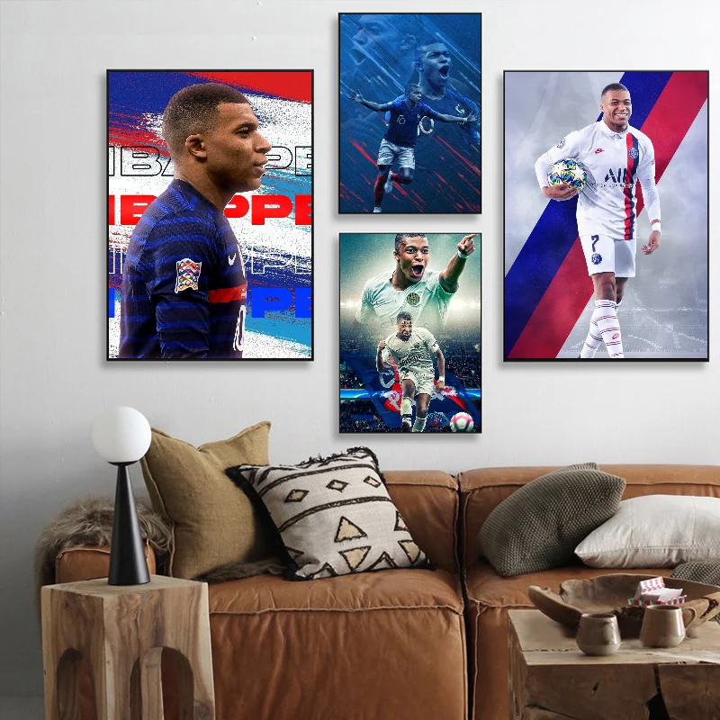K-Kylian-M-Mbappe футбольный постер для игрока самоклеящаяся художественная