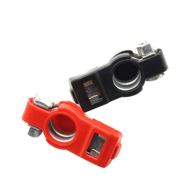 

1 Pair Of Anti-corrosion Metal Car Red Black Wiring Battery Terminals With Screw Clamps Universal Car Modification Accessories