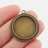 10pcslot round charms setting base flower edge pendant trays for diy earrings necklace jewelry handmade making accessories