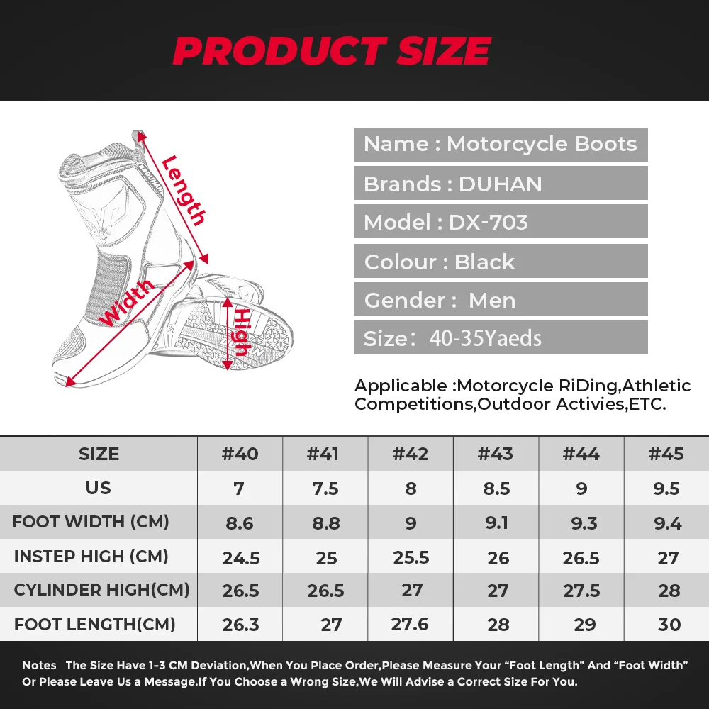 DUHAN Motorcycle Boots Motocross Racing Shoes Motorbike Touring Boots For Men Waterproof Breathable Anti-slip Black Four Seasons enlarge