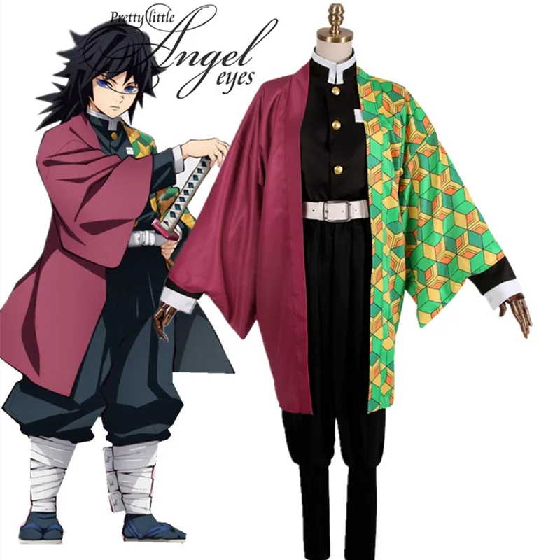 

Anime Demon Slayer: Kimetsu no Yaiba Tomioka Giyuu Costume Cosplay Halloween Party Suit