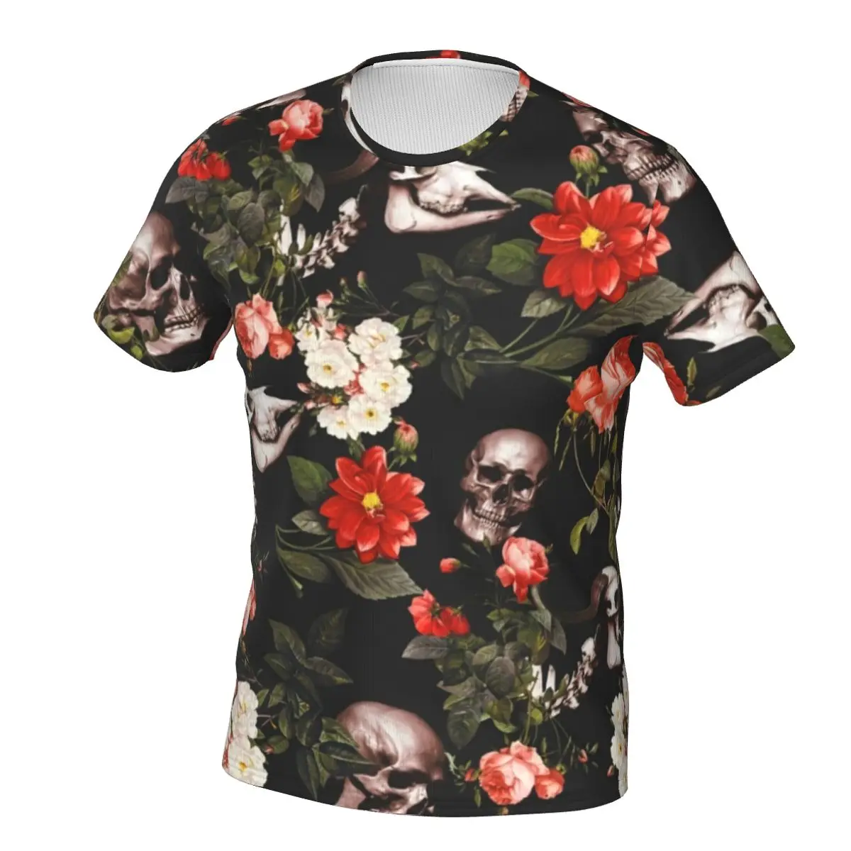

Футболка мужская с принтом черепа, эстетичная тенниска с цветочным принтом сада, трендовая майка премиум класса с коротким рукавом, размера...