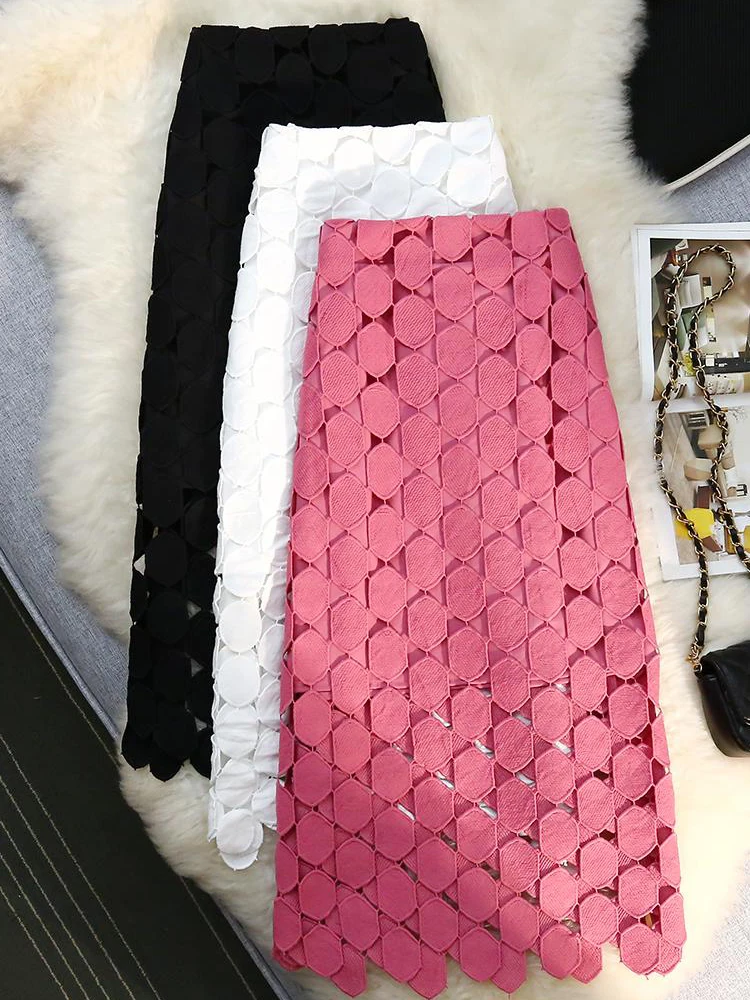 Женская длинная юбка с вырезами Wisher &amp Tong Модная элегантная трапециевидная