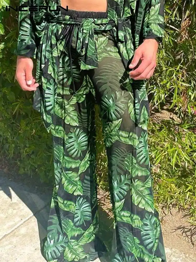 INCERUN Men Printing Pants Drawstring 