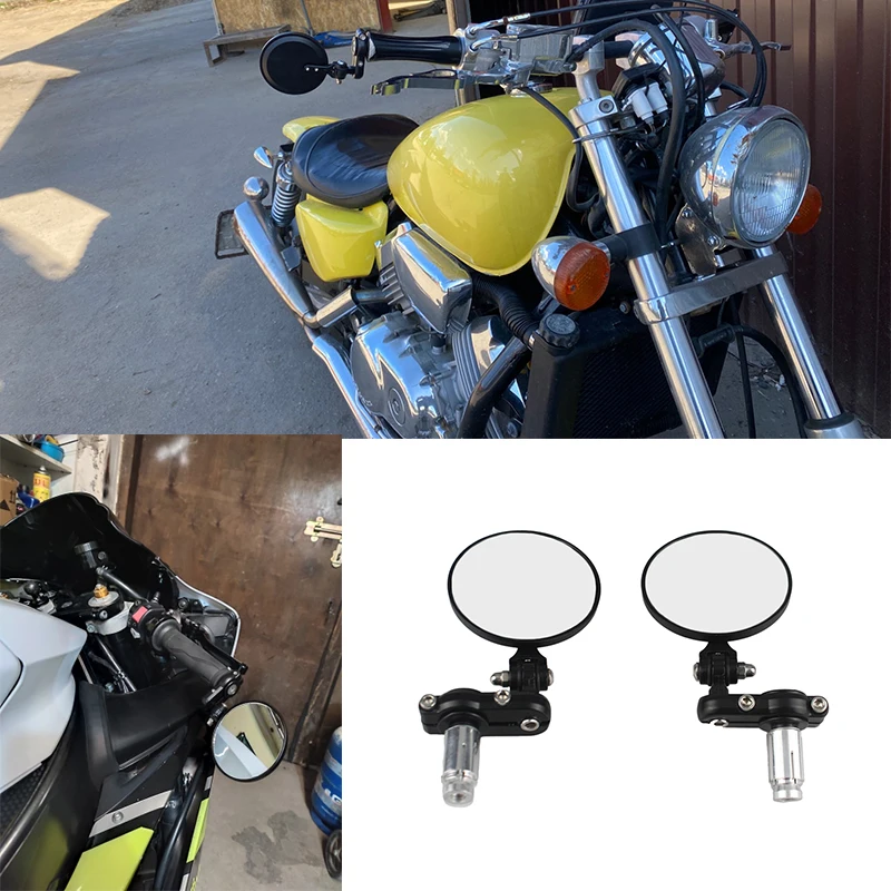 

Зеркало мотоциклетное круглое из белого стекла для Honda, Suzuki, Yamaha, Kawasaki Victory, 2 шт.