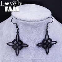 witchcraft stainless steel irish knot stud earring gothic black color earrings jewelry anillos acero inoxidable mujer e7053s03