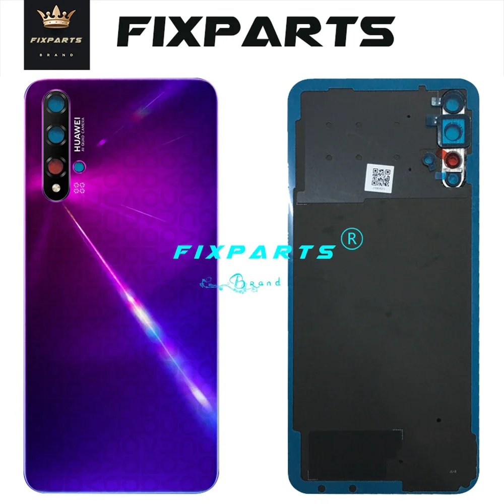 NEW For Huawei Nova 5t Battery Cover Rear Door Housing Back Case Phone  AL-L21 YAL-L61 Battery Cover  With Camera Lens