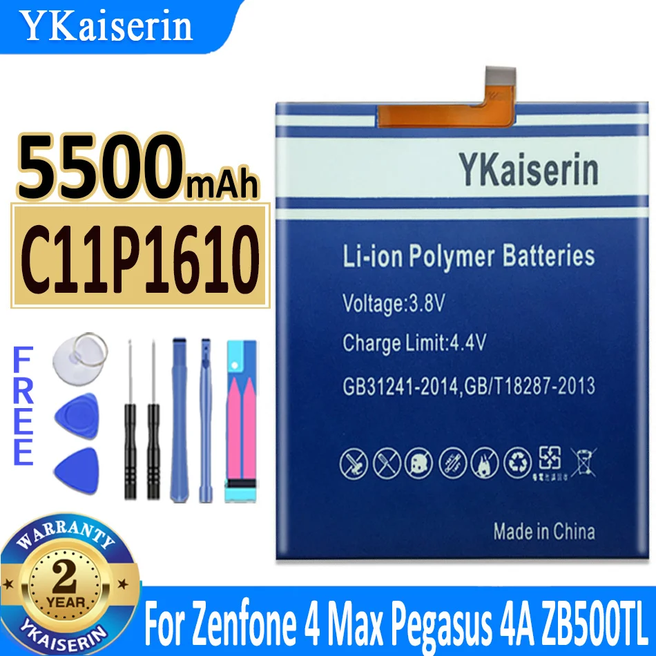 

5500mAh YKaiserin Battery C11P1610 For ASUS Zenfone 4 Max 4Max Pegasus 4A ZB500TL X00KD 5.0" Bateria High Capacity Fast Shipping