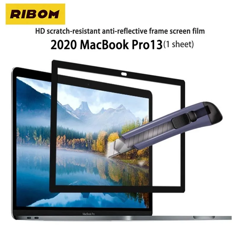 

Защитная пленка для 2020 MacBook Air 13 дюймов A2179 A1932 Apple Macbook, без пузырьков, с черной рамкой, Защитная пленка для ЖК-экрана