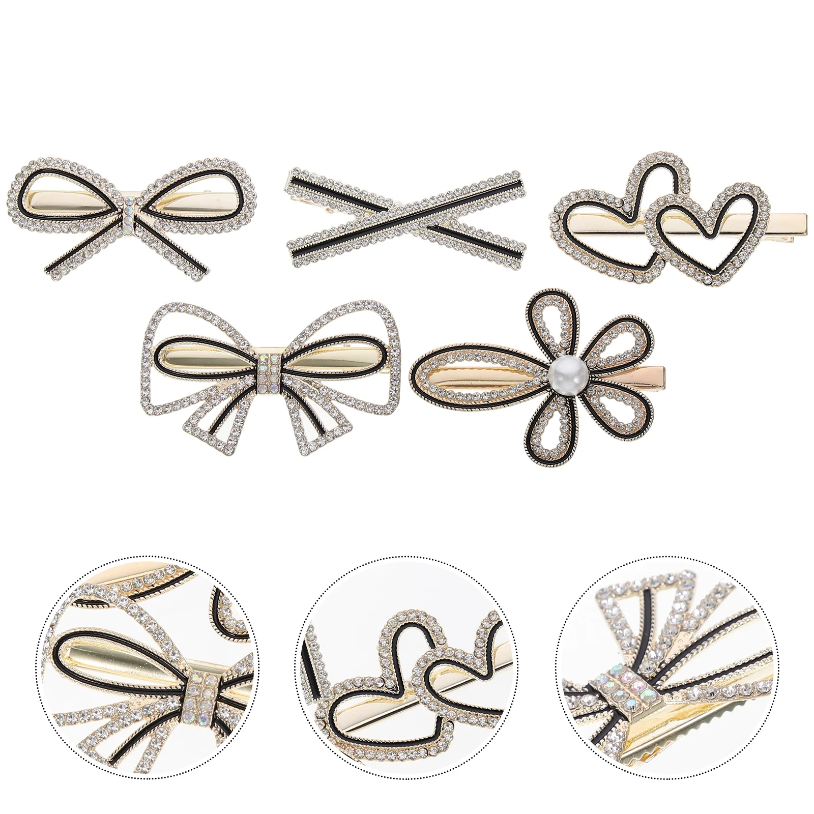 

Hair Clips Barrettes Smallrhinestone Shining Claw Women Crystal Decorative Beaded Bridal Alloy Star Grip Hairpin Metal Pin Pearl