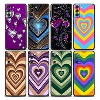 heart circle samsung case for galaxy s7 s8 s9 s10e s21 s20 fe plus note 20 ultra 5g soft silicone