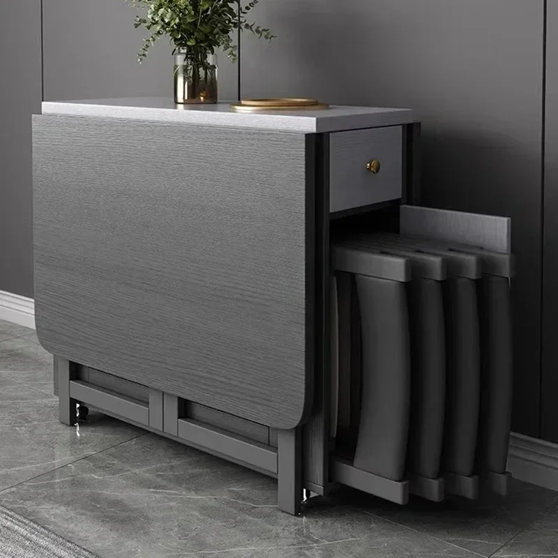 Складной обеденный стол внешний выдвижной центральный набор 6 стульев вестибюль