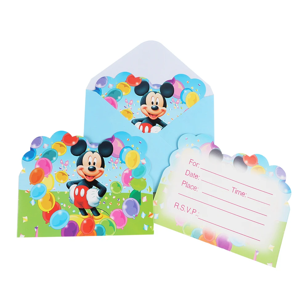 Disney Party Invitation Card Minnie Mickey Mouse Frozen Princess Avengers Card Envelope Kids Birthday Party Baby Shower Supplies images - 6