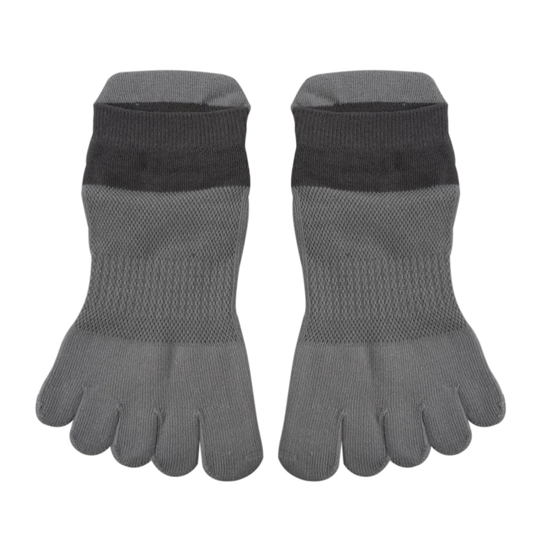 12 Pair Men Cotton Low Cut Athletic Socks 5 Toe Socks Mesh Wicking, Black+White+Yellow+Blue+Green+Grey & Light Grey