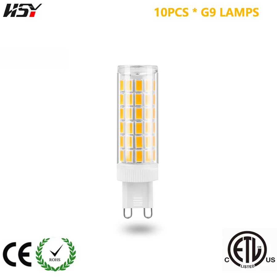 10PCS Flicker Free 5.8W G9 950-1100LM AC100-240V 75LEDs SMD5730 High Brightness Corn Bulb Light Source High Quality G9 LED Light