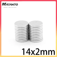 5102050100200pcs 142 mm thin neodymium magnets strong 14mmx2mm permanent round magnet 142mm powerful n35 magnetic magnet