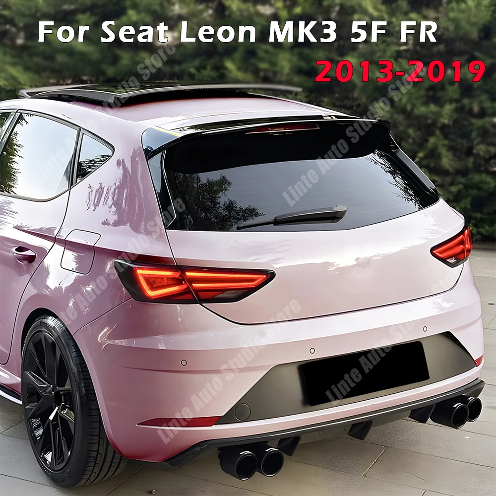 Фото Задний спойлер на крышу, верхний спойлер-крыло для Seat Leon 5F FR MK3 5-дверный 2013-2019, накладка на заднее стекло, сплиттер, тюнинг-комплект для кузова №1