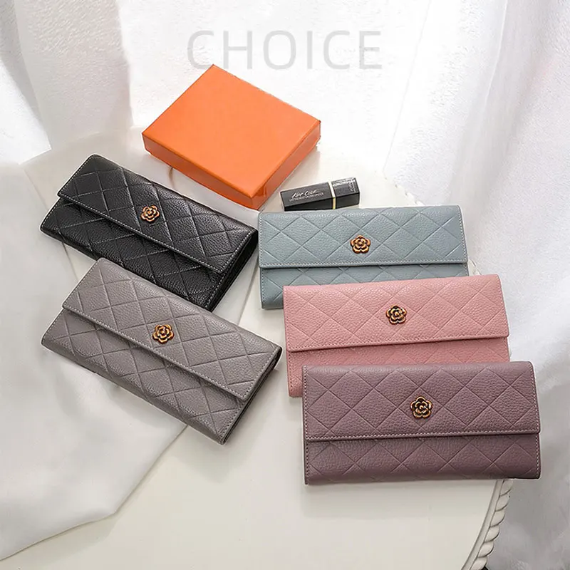 Женский кошелек с верхним слоем из воловьей кожи повседневный Длинный сумка