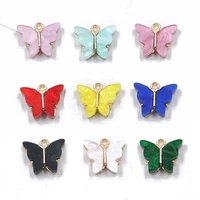 10pcs 1415mm 9 color resin animal butterfly charms for jewelry making pendants necklaces cute earrings diy handmade accessories