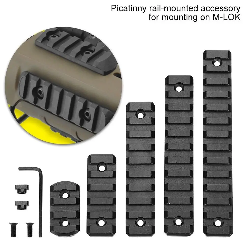 

3/5/7/9/11/13 SlotsBK Red M-Lock Rifle Scope Mount Weaver Picatinny Rail Aluminum Tactical Mount Base