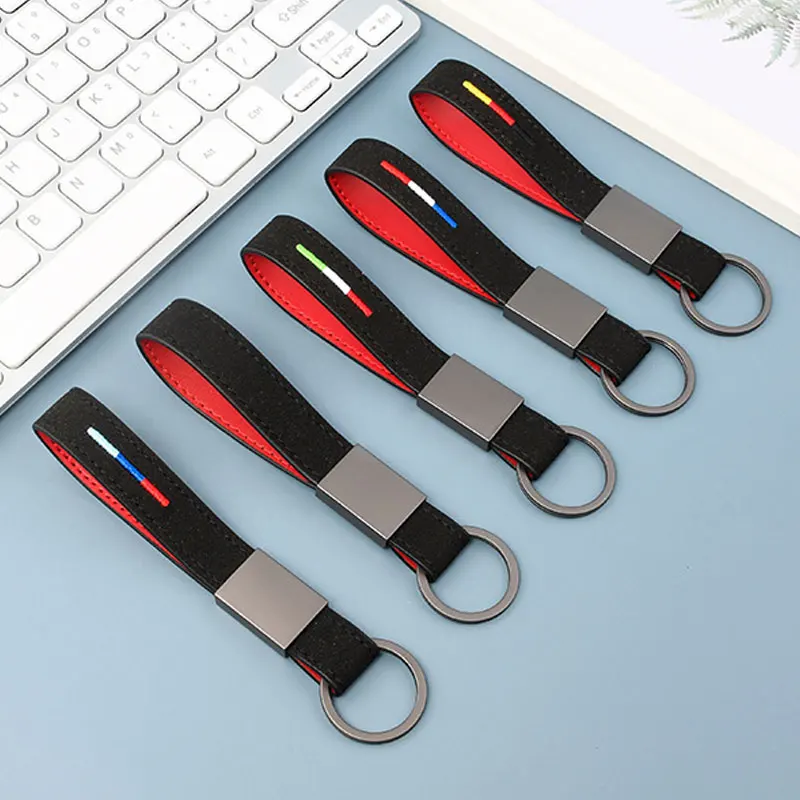 Кожаный чехол для ключей автомобильный замшевый брелок мужской и женский KIA KN K5 K3